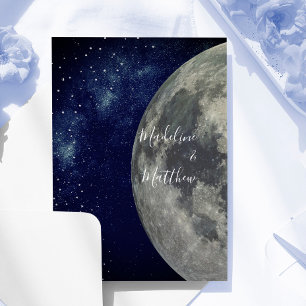 Invitation Sky Moon Stars Mariage bleu