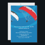 Invitation Skydiving<br><div class="desc">Une invitation à l'anniversaire pour les amateurs de parachutisme. Un arrière - plan bleu et deux figures de parachutisme. La carte est facile à customiser avec votre libellé, police, couleur de police, options de forme de papier et choix de six types de papier. Pas exactement ce que vous cherchez ?...</div>