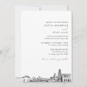 Invitation Skyline Élégante du Mariage de Pittsbur
