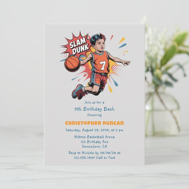 Invitation Slam Dunk Boy Anniversaire Bash (Debout devant)