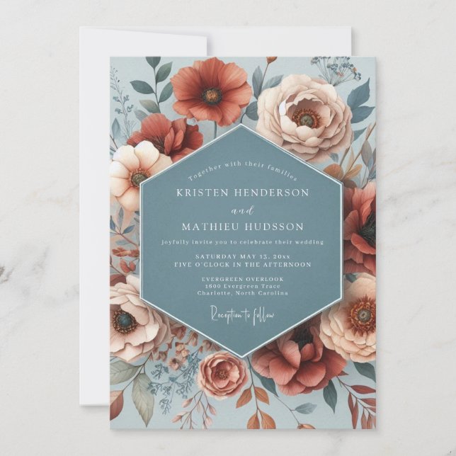 Invitation Slate Terracotta Poetic Wedding (Devant)