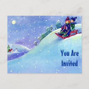 INVITATION SLEDDING D'INVITATION DE FÊTE D'ANNIVERSAIRE