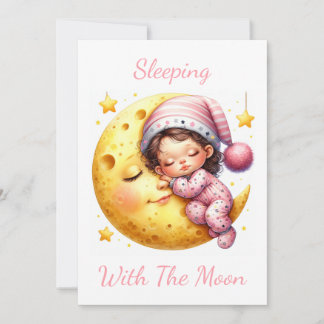 Invitation Sleeping with the Moon Girl's Baby Shower