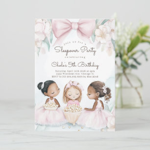 Invitation Sleepover Anniversaire Soirée cinéma Fille anniver