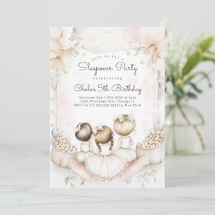 Invitation Sleepover Anniversaire Soirée cinéma Fille anniver