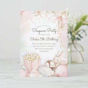 Invitation Sleepover Anniversaire Soirée cinéma Fille anniver