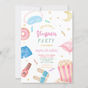 Invitation Sleepover Fête Fille Spa Rose Anniversaire