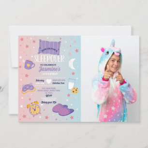 Invitation Sleepover Party Anniversaire Stwood Cute Girls Pho
