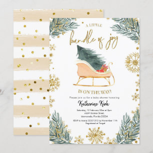 Invitation Sleigh Baby shower Petit ensemble de joie