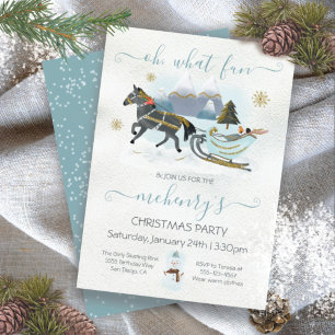 Invitation Sleigh ride cheval fête de Noël