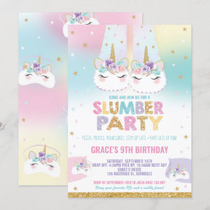 Invitation Slepov de la fête d'anniversaire de Rainbow Unicor