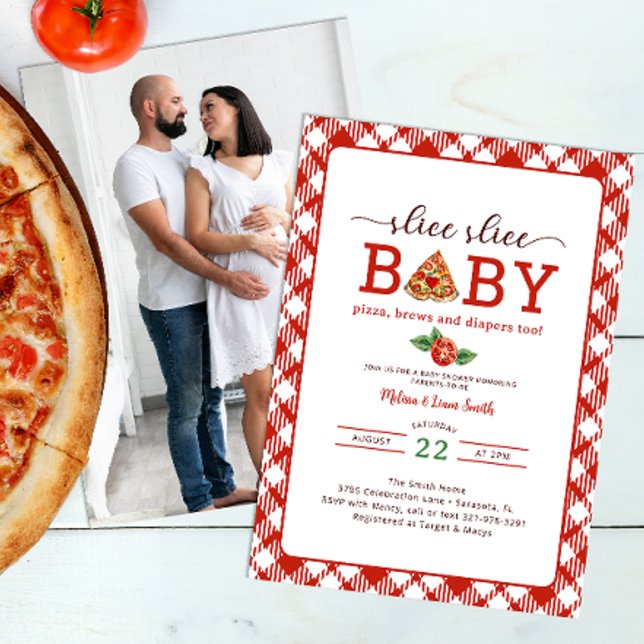 Invitation Slice Baby Pizza Couples Baby shower photo I (Slice Slice Baby Pizza Baby Shower)