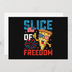 Invitation Slice Of Freedom 4 Juillet Pizza USA Drapeau Sungl