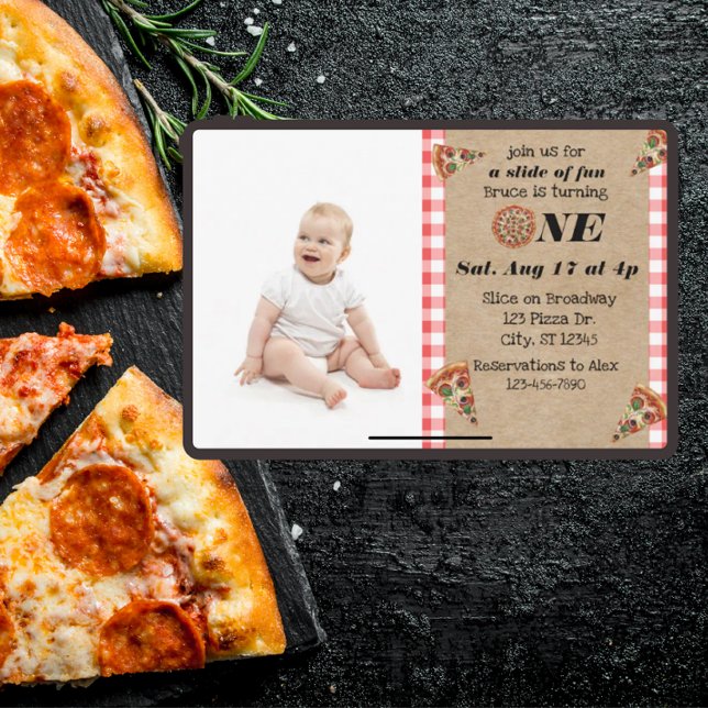 Invitation Slice of fun 1st Birthday with photo  (Créateur téléchargé)