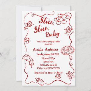 Invitation Slice Slice Baby Douce Fête de Naissance Red Doo