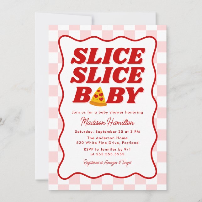 Invitation Slice Slice Baby Italian Pizza Baby Shower (Devant)