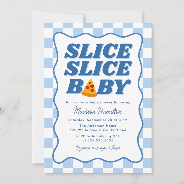 Invitation Slice Slice Baby Italian Pizza Baby Shower (Devant)