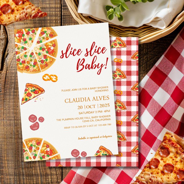 Invitation Slice Slice Baby picnic Pizza baby shower (Créateur téléchargé)