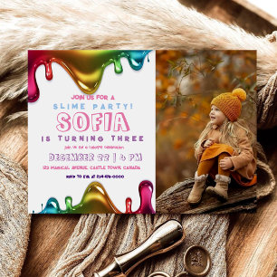 Invitation Slime arc-en-ciel mince   Neutre les sexes