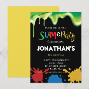 Invitation Slime Fun children Anniversaire fête