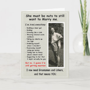 Invitation Slob a besoin de Groomsmen et Ushers