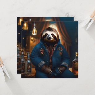 Invitation Sloth Dans Sa Veste À Boire,