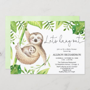 Invitation Sloth Mettons fin à l'baby shower sans distinction
