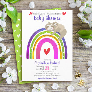 Invitation Slots Boho Rainbow Baby shower Moderne Cute Sweet