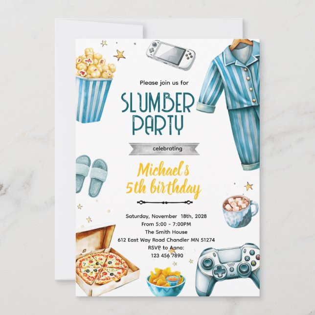 Invitation Slumber boy theme invite (Devant)