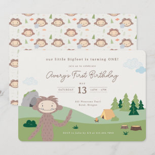 Invitation Slumberkins Bigfoot Woodland Premier Anniversaire
