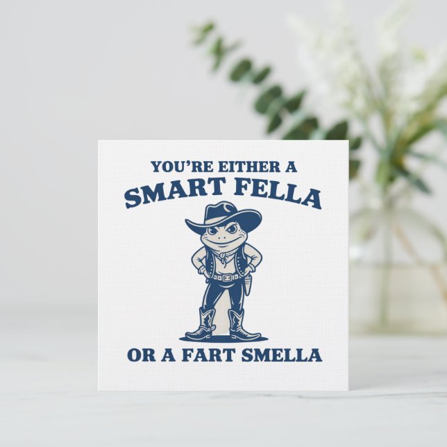 Invitation Smart Fella or Fart Smella Retro Frog Meme Funny (Debout devant)
