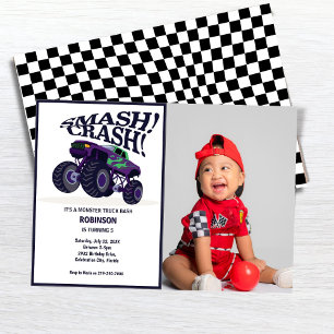 Invitation Smash Crash - Moderne Purple Monster Camion Photo