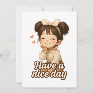 Invitation Smiling Girl with Positive Message