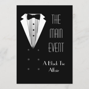 Invitation Smoking de cravate noire