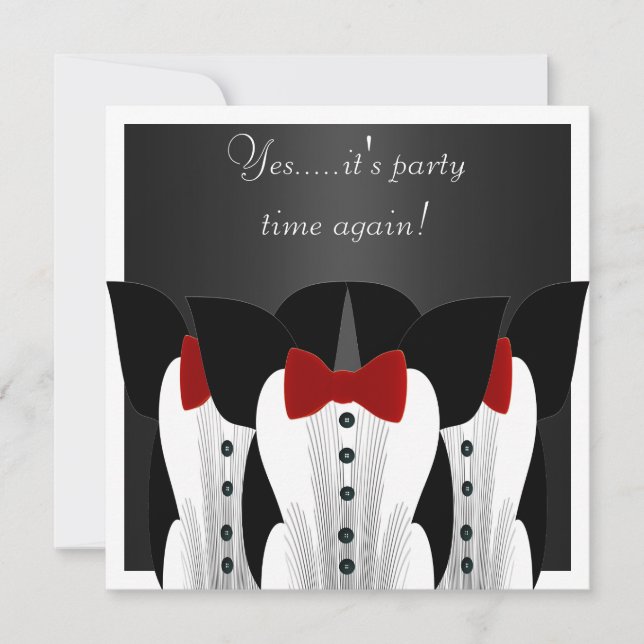 Invitation Smoking Formel Tuxedo Noir Costume Nœud (Devant)