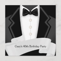 Smoking Homme Noir Blanc Soirée d'anniversaire 40 