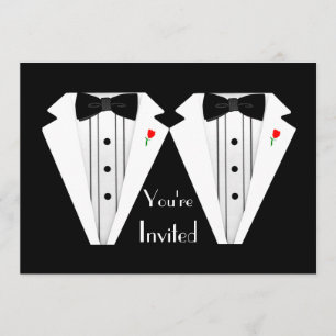 Invitation Smoking Marié-Gai du mariage deux