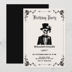 Invitation Smoking tête de mort 