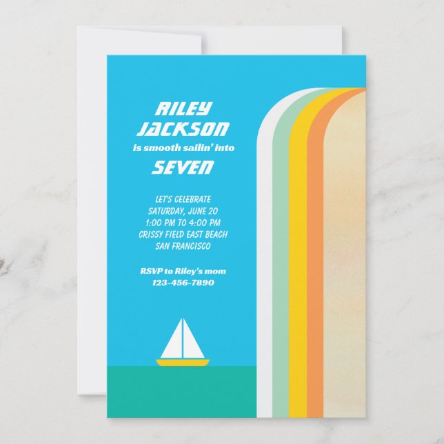 Invitation Smooth Sailin Party Invite (Devant)