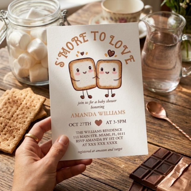 Invitation S'more à aimer Kawaii Campfire Baby Shower  (Créateur téléchargé)