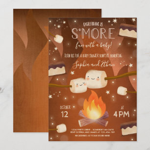 Invitation S'more Baby shower de feu de camp neutre pour les 