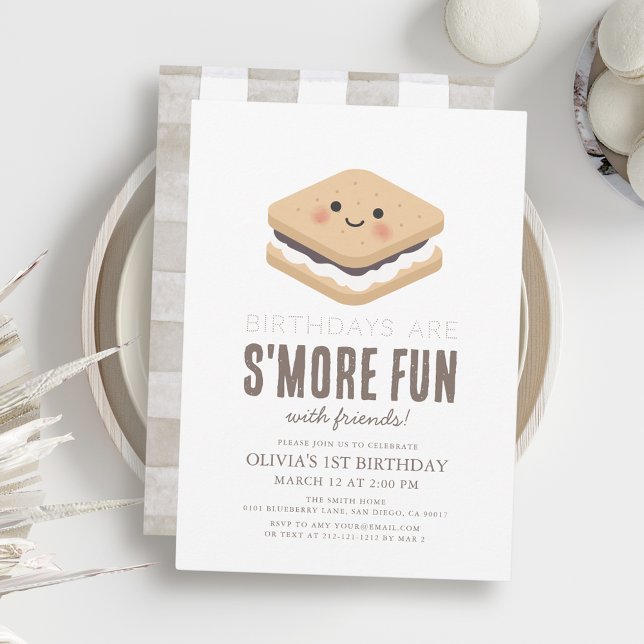 Invitation S'more Fun Kawaii 1er anniversaire (Créateur téléchargé)