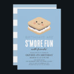 Invitation S'more Fun Kawaii Blue Kids Boy Anniversaire<br><div class="desc">L'invitation d'anniversaire de ce garçon "S'more Fun" mignon et kawaii comporte un s'more avec un visage souriant sur un arrière - plan bleu. L'envers est un arrière - plan blanc aux rayures bleues. Personnalisez-vous pour répondre à vos besoins. Vous pouvez trouver d'autres produits correspondants dans mon magasin.</div>