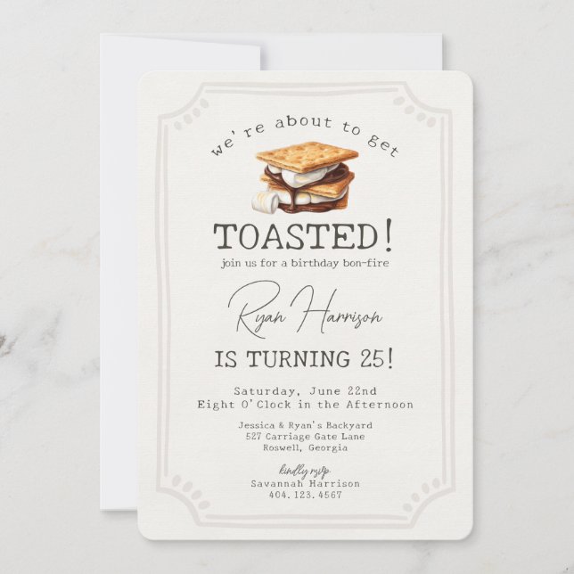 Invitation S'mores Automne Bonfire Extérieur Anniversaire (Devant)