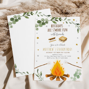 Invitation S'mores Campfire Verdure Anniversaire