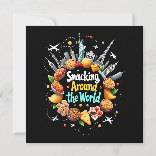Invitation Snacking Autour Du Monde Fast Food Travel Travele (Devant)