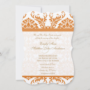 Invitation Snapdragon Coral & Ivory Mariage damassé Invitatio