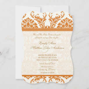 Invitation Snapdragon Coral & Ivory Mariage damassé Invitatio