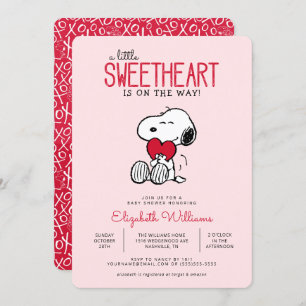 Invitation Snoopy Baby shower amoureux