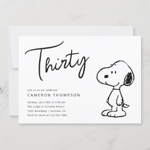 Invitation Snoopy d'arachides - 30e anniversaire